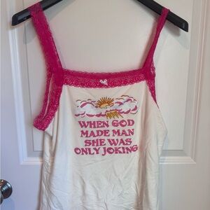 Omighty Pink and White Embellished Camisole